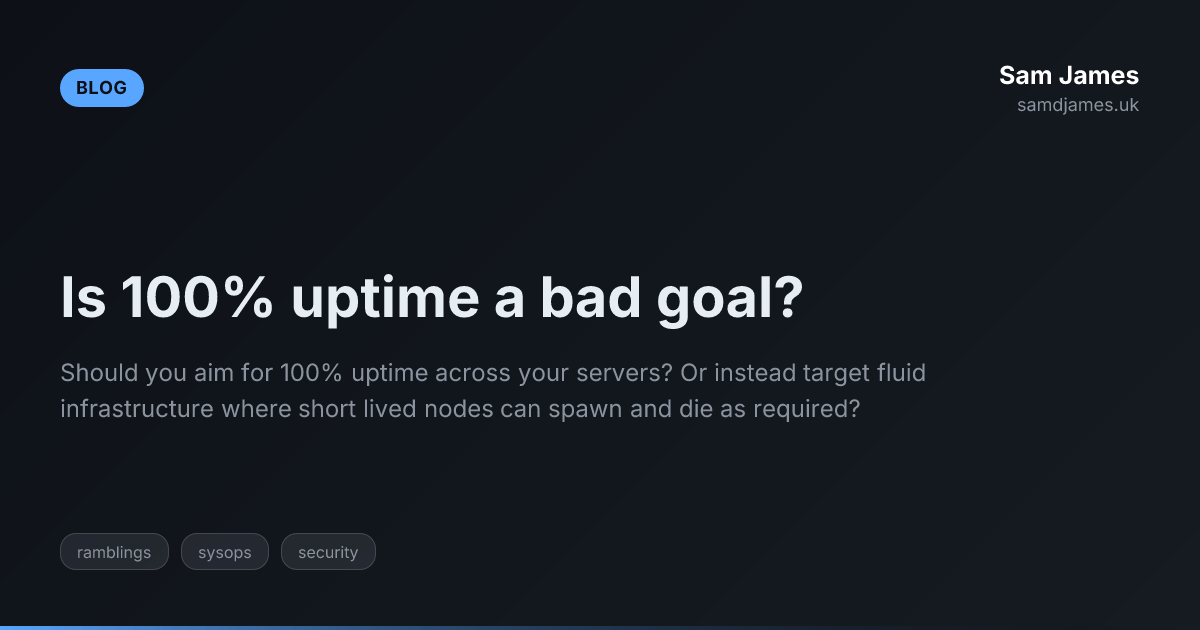 Is 100% uptime a bad goal? | Sam James - UK Developer Blog